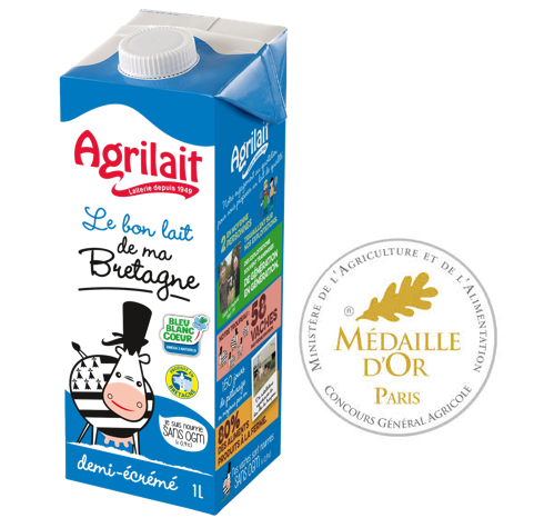 Agrilait - Le bon lait de ma Bretagne - Médaille d'Or 